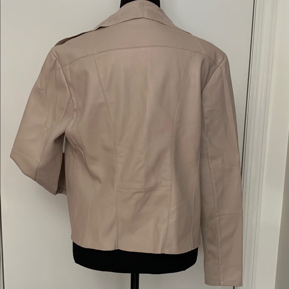 Bagatelle Faux Leather Light Pinkish/Tan Draped Jacket Size Medium - Picture 4 of 12